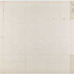 Reverse of map on off-white paper covered cloth. Upper right corner is a small version of the map.