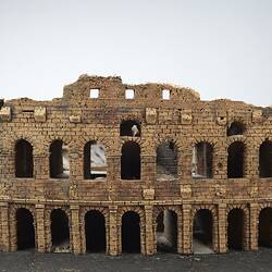 Model of Colosseum made of cork. Detail of external wall.
