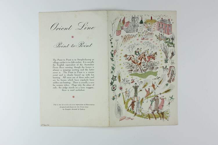 Menu - Dinner, 'Point to Point', R.M.S. Orion, 19 Jan 1956