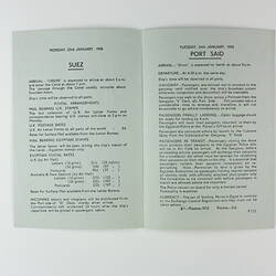 Booklet - 'Suez & Port Said',  S.S. Orion, Orient Line, 23 Jan 1956