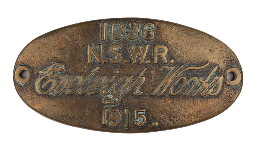 Locomotive Builders Plate - NSW Government Railways, 1915