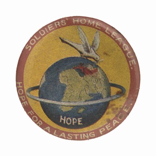 Badge - Hope For A Lasting Peace, Australia, 1918