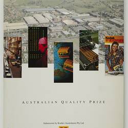 Booklet - Kodak Australasia Pty Ltd, Australian Quality Prize Submission Pack, 1992, Front Cover