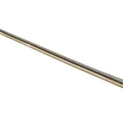 Long narrow stainless steel tube with curved tip and reel-shaped end with a narrow knurled ring.