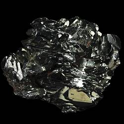 Shiny metallic crystals.