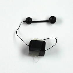 Toy telephone back view.