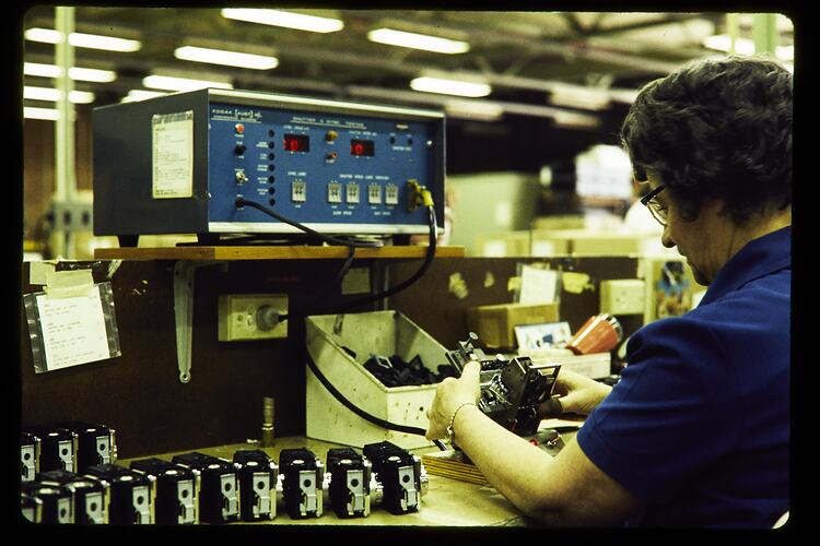 Kodak Australasia Pty Ltd, Worker Constructing Cameras, Coburg, 1973