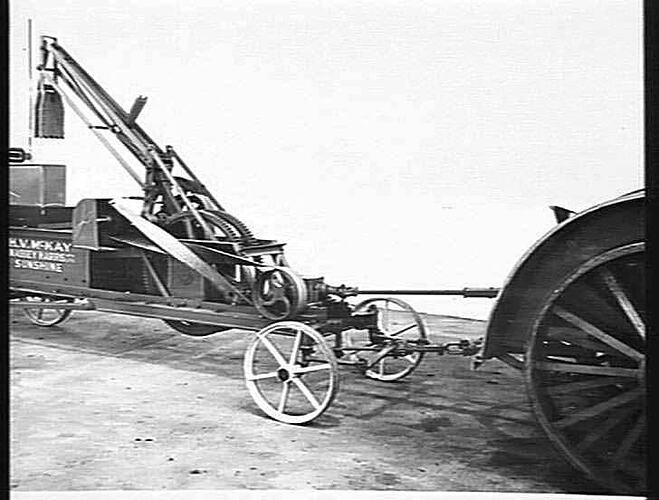 NO. 1 HAY PRESS FITTED WITH (POWER TAKE OFF) P.T.O. FROM A MODEL 25 TRACTOR: AUG 1940