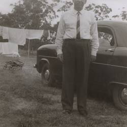 Digital Photograph - Ishak Imamovic With His Car, Brisbane 1950