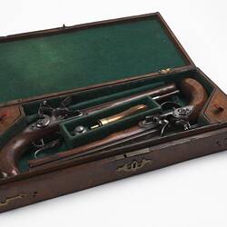 Case - Pair of Pistols, Wogdon, London, Flintlock, circa 1790