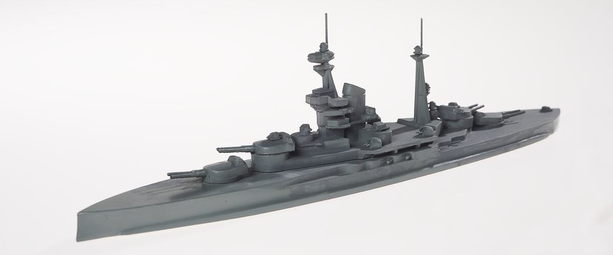 Grey ship model.