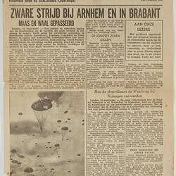 Newspaper Page - 'De Vliegende Hollander' ('The Flying Dutchman'), The Netherlands, Sep 1944