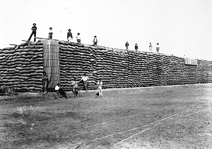 Wheat stack, Jeparit, circa 1895.