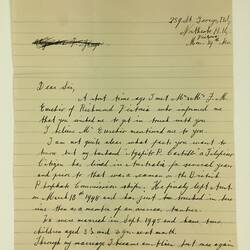 Letter - Aileen Castillo to Alejandro D Yango, 14 Nov circa 1950