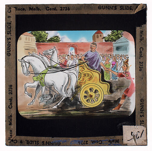 Lantern Slide - Universal Opportunity League, Man in Chariot