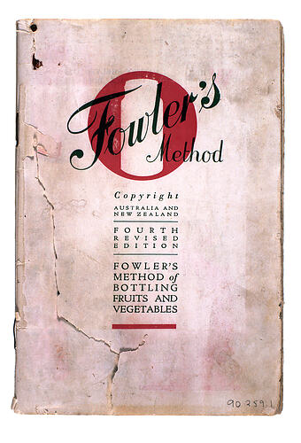 Printed front cover of cookery book.