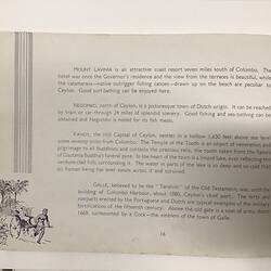 White page with dark blue text. Sketch of rickshaw at lower left.