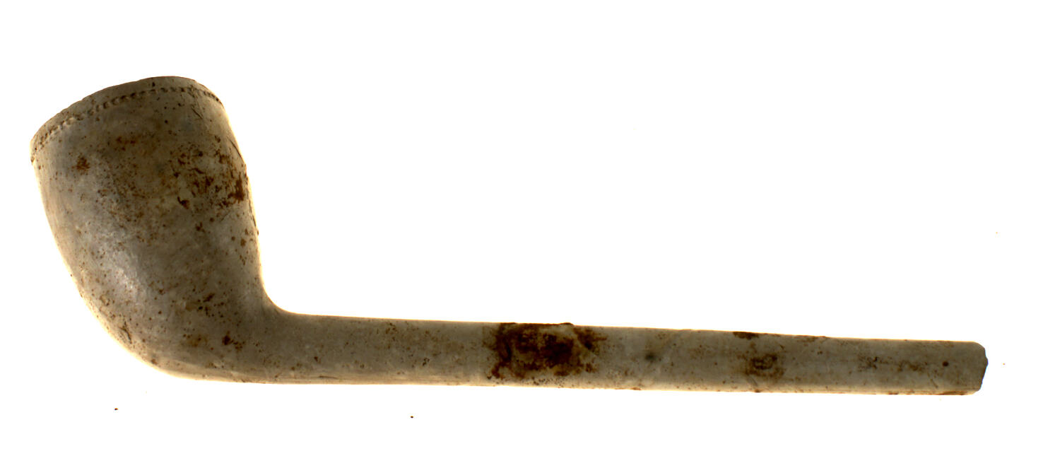 Smoking Pipe Kaolin, Impressed, Rouletted Pattern (Fragment)