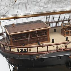 Model clipper ship deck detail.