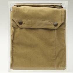 Canvas carry bag for air raid respirator.