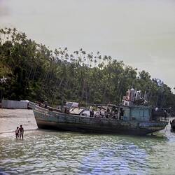 Digital Image - Refugee Boat, Vietnamese Refugee Camp, Pulau Tengah, Johore, Malaysia, 1978-1979
