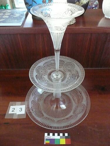 Epergne - Etched Glass, circa 1880