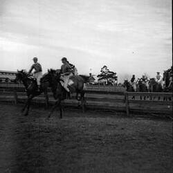 Glass Stereograph Negative - Federation Celebrations, Steeplechase, Flemington Racecourse, by G.H. Myers, Melbourne, Victoria, 1901