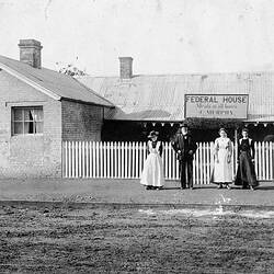 Negative - Staff at Federal House, Casterton, Victoria, circa 1900