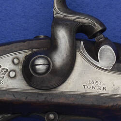 Detail of decoration on a rifle.