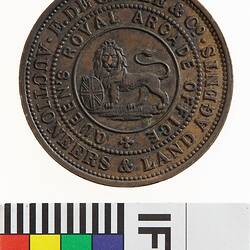 Token - 1 Penny, E. De Carle & Co, Auctioneers & Land Agents, Melbourne, Victoria, Australia, 1855