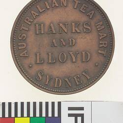 Token - 1 Penny, Hanks & Lloyd, Australian Tea Mart, Sydney, New South Wales, Australia, 1857