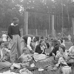 Digital Photograph - Crowd at Returned Services League Picnic, Dandenong Ranges, 1948-1949