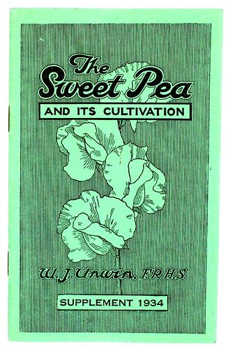 Catalogue - Supplement 'The Sweet Pea and its Cultivation', W J Unwin, 1934