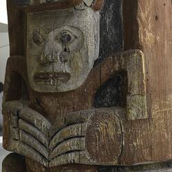 Haida totem pole, Canada (detail of figure)