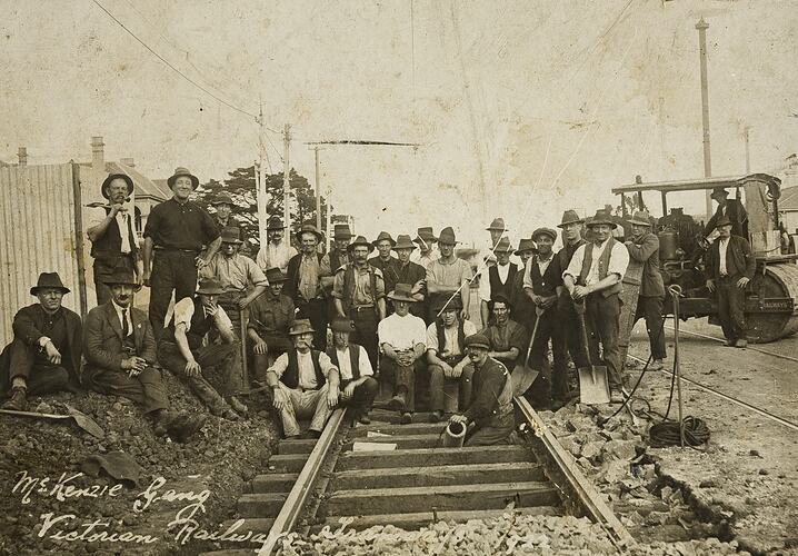 'McKenzie Gang Victorian Railways Tramways', St Kilda - Brighton Line, Melbourne, Victoria, 1922