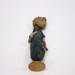 Indian Figure - Hindu Villager Returning From Market Carrying Grain, Pune, Clay, circa 1867