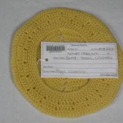 Beret - Yellow, Crocheted, circa 1950s