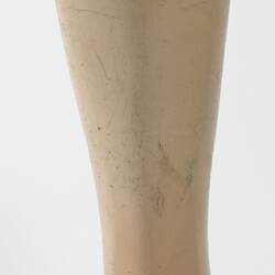 Front view of prosthetic leg.