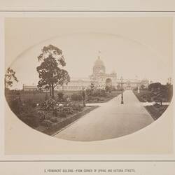 Photograph - Main Exhibition Building from Corner of Spring and Victoria Street, Carlton, 1880-1881