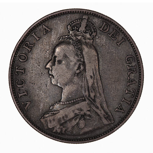 Coin - Double-florin, Queen Victoria, Great Britain, 1889 (Obverse)