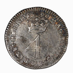 Coin - 4 Pence, William and Mary, Great Britain, 1690 (Reverse)