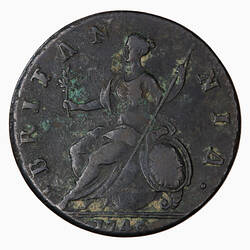 Coin - Halfpenny, George II, Great Britain, 1746 (Reverse)