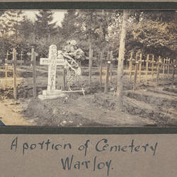 Photograph - Warloy Cemetery, France, Sergeant John Lord, World War I, 1916-1917