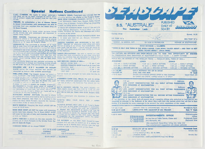 Newsletter - Seascape, 01/03/1977