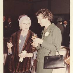 Photograph - Kodak Australasia Pty Ltd, Dr Nellie Fisher & Guest at the Reception of the Official Opening of the Kodak Factory, Coburg, 1961