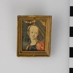 Dolls' house painting of a girl.