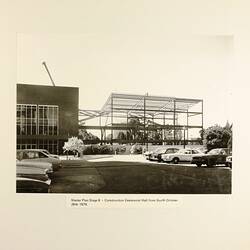 Photograph - Construction of Centennial Hall from South, Exhibition Building, Melbourne, 1979