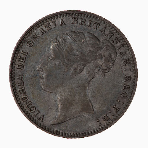 Coin - Sixpence, Queen Victoria, Great Britain, 1877 (Obverse)