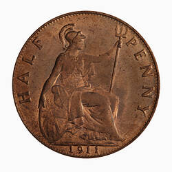 Coin - Halfpenny, George V, Great Britain, 1911 (Reverse)