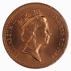 Coin - 1 Penny, Elizabeth II, Great Britain, 1988 (Obverse)